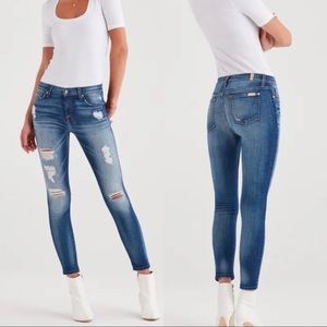 7 For All Mankind Skinny Jeans Distressed